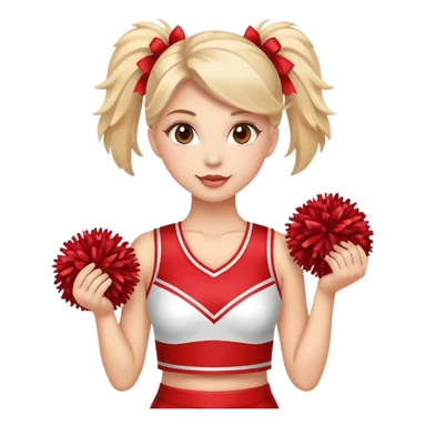 cheerleader girl holding pom-poms sticker