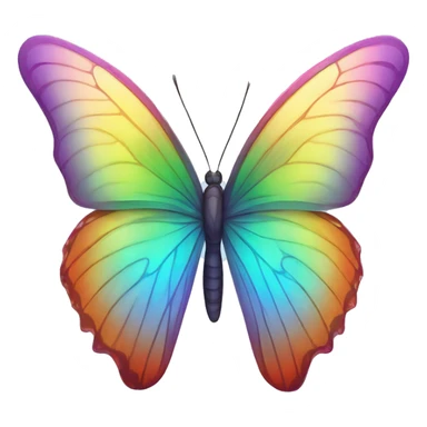 Iridescent glossy rainbow butterfly sticker