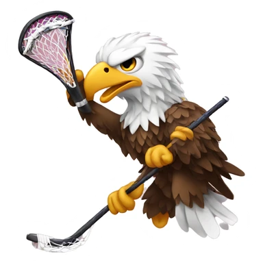 Eagle playing lacrosse sticker
