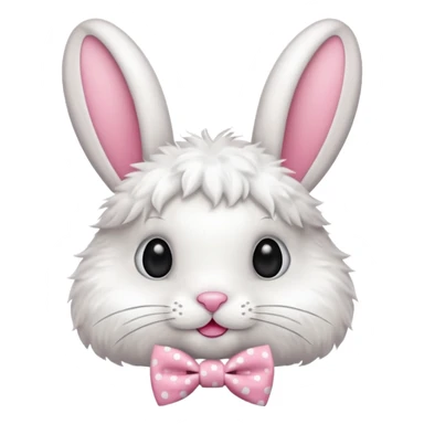 Fluffy rabbit with polka-dot bow tie sticker