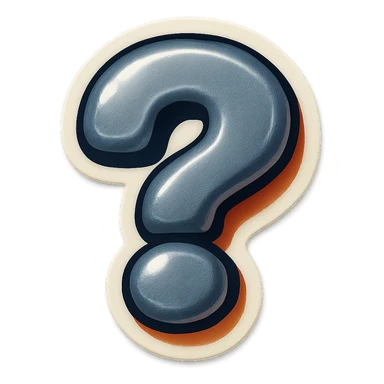 gray question mark badge sticker