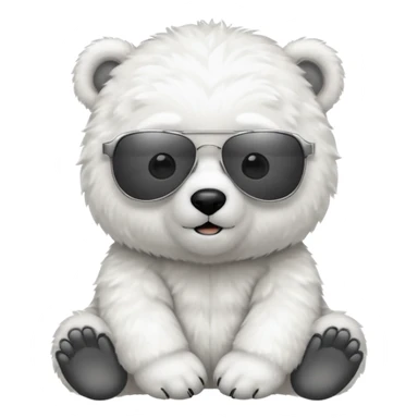 baby Polar bear with sun glassé sticker