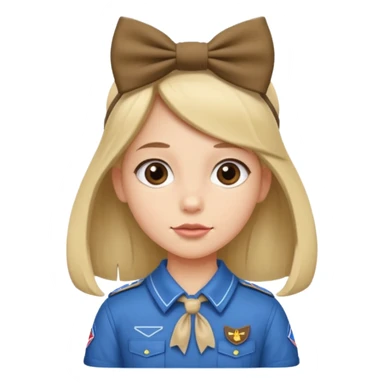 scout girl with hairbowbow on straight hair sticker