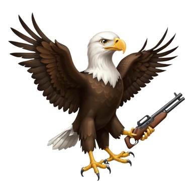 Bald eagle holding rifle  sticker