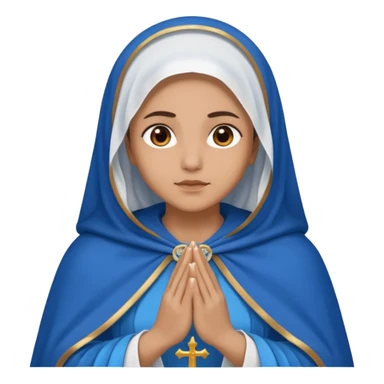 Nossa senhora das graças com AURA, manto azul e vel branco, com mãos postas sticker
