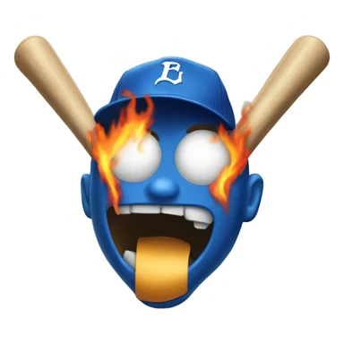 Blue fire baseball sticker
