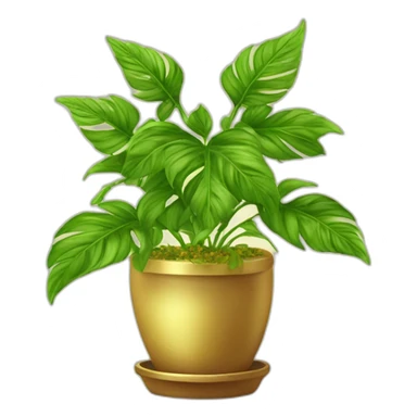 divine plant in a flower pot in golden on a stand with four feer sticker