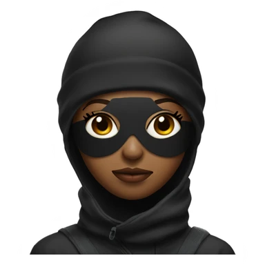 Black girl with full face ski mask  sticker