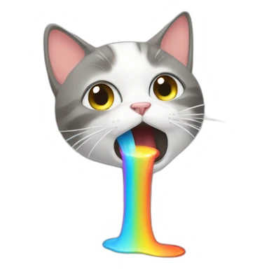 Cat-vomiting-a-rainbow sticker
