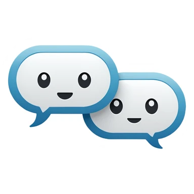 Minimal flat emoji of two speech bubbles facing each other sticker