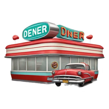 50's diner sign  sticker