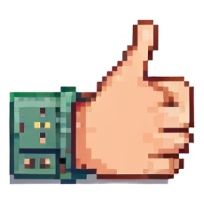 a thumbs-up hand sticker