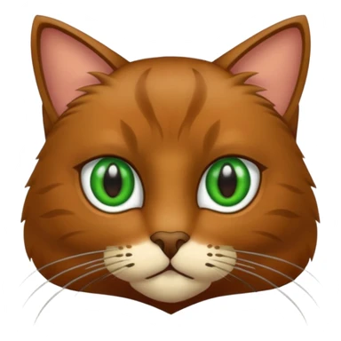 eine braune flauschige niedliche katze mit grünen augen die augen sollen nicht leuchten sondern matt sein  sticker