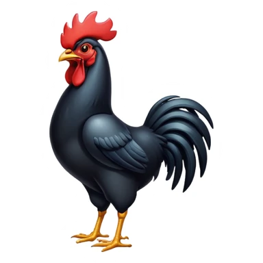 Black rooster sticker