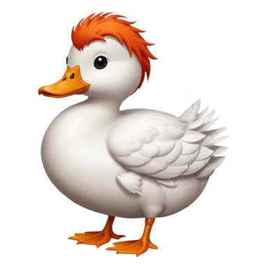 A duck with red hair. sticker