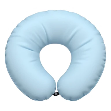 Travel neck pillow in a single light pastel blue color sticker