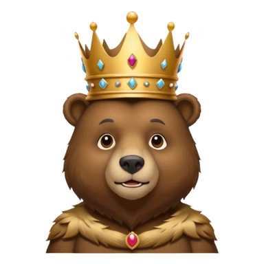 Bear wearing a King's crown sticker