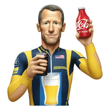 Lance Armstrong drinking Coke sticker