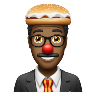 Burger King manager with a clown nose sticker