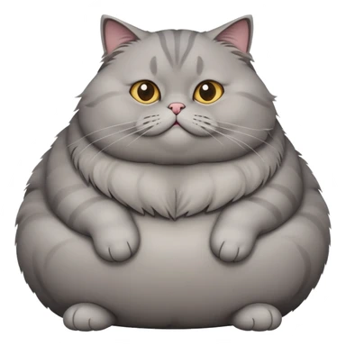 Grey fat cat sticker