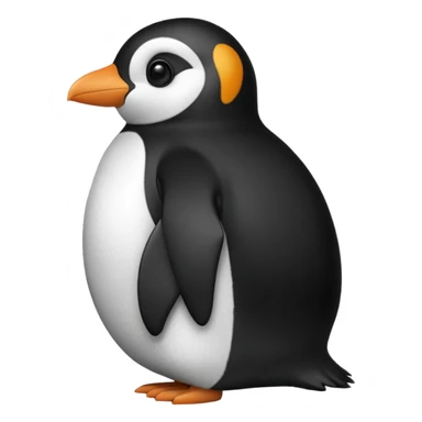 penguin side slightly side ways eyes facing forward suspiciously and funny sticker