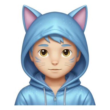 Sexy Handsome Shiny Sparkly Attractive Pastel Anime Catboy with a hoodie  sticker