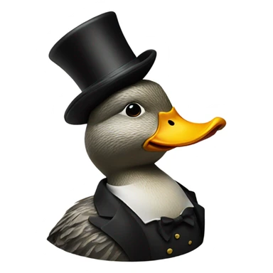 Duck with a top hat sticker
