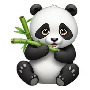 panda eating bamboo sticker