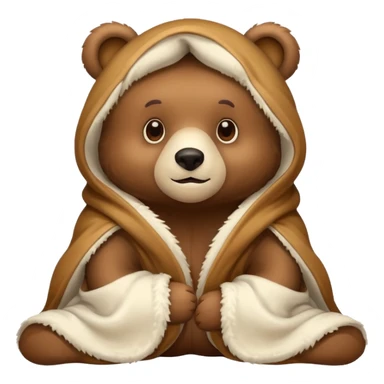 Bear under offwhite blacket sticker