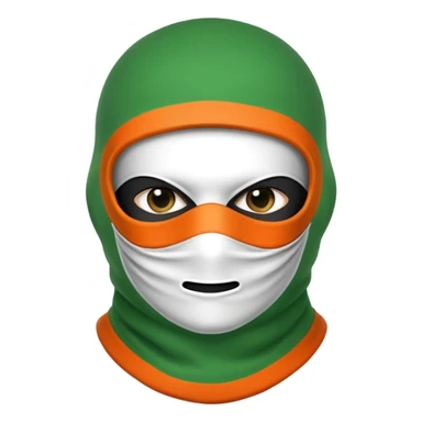 Can you give me a balaclava emoji but the balaclava has a Irish tricolour design sticker