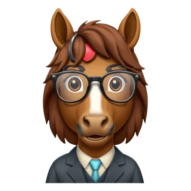 retro horses with glasses sticker