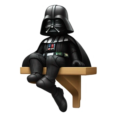 Darth Vader swinging legs on a shelf  sticker
