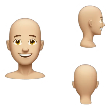 happy white man with shaved head sticker