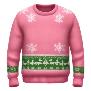 Realistic isolated pink ugly Christmas sweater. sticker