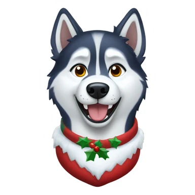 Christmas husky  sticker