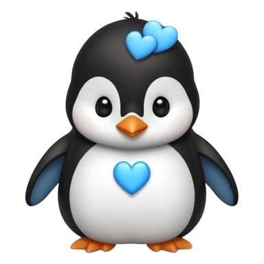 loving cute penguin whit blue hearts around him sticker