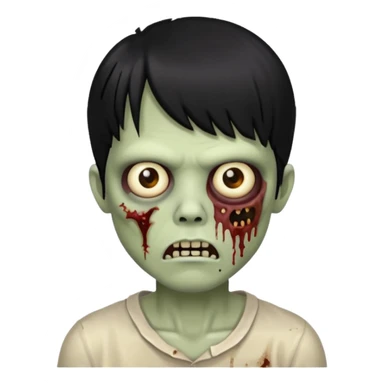 zombie with black bangs  sticker