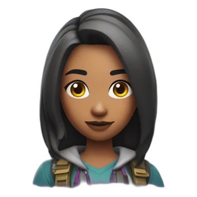 A girl in fortnite style sticker