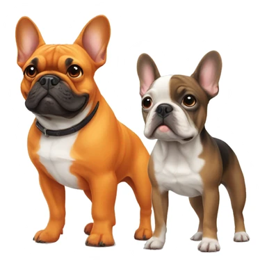 French bulldog and orange dog sticker