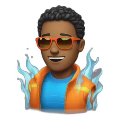Cool Guy swim fire sticker