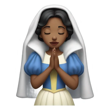 Snow White praying with eyes closed sticker