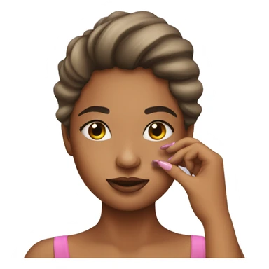 girl putting on gloss sticker