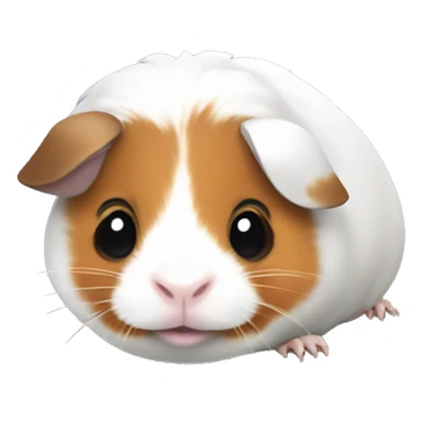 Guinea pig with white body, one black spot on the one part of her face, one brown coot on her another part of face sticker