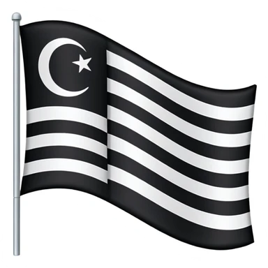 A simple flag with three black horizontal lines and three white horizontal lines, no stars sticker