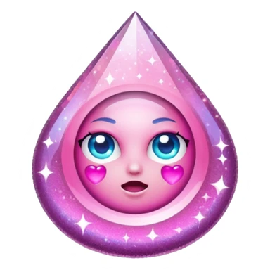 glitter cristal rosa shock sticker