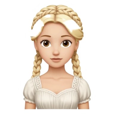 white girl 10 blonde braids full braided hair  sticker