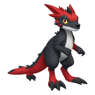 Anthro Cute cool black red nargacuga sergal animal hybrid Fakemon full body sticker
