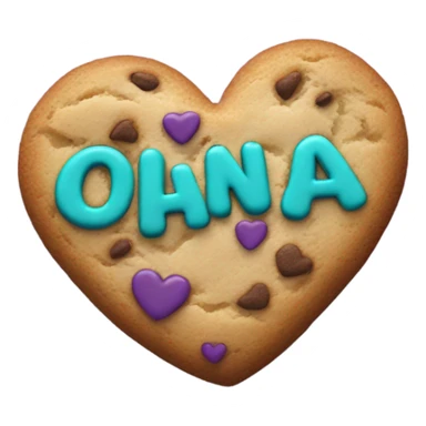 Teal purple Cookie heart with ohana sticker