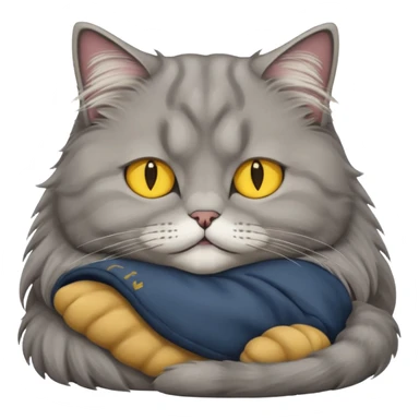 grey fluffy british long hair cat with yellow eyes ist sleeping sticker