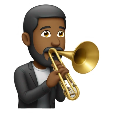 bearded man playing trombone sticker